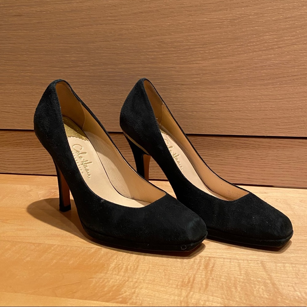 Cole Haan black suede heels